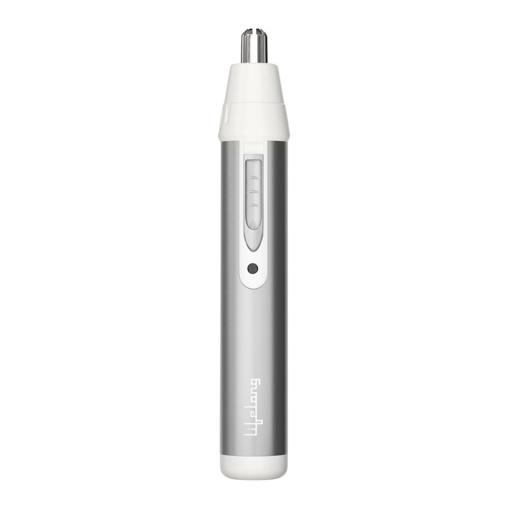Lifelong Nose Hair Trimmer For Men | Professional Painless Battery-Operated Nose Hair Trimmer Men | Facial Hair Trimmer For Men Women, Easy To Clean | 40 Minutes Runtime | Stainless Steel (LLPCM03, Silver)