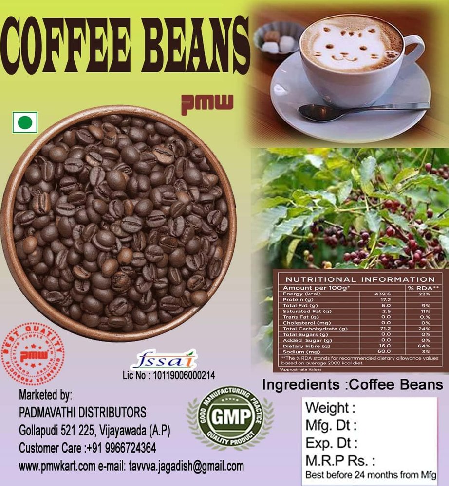 Pmw - Grade A Quality - Roasted Coffee Beans - Arabica & Robusta - 100 Grams