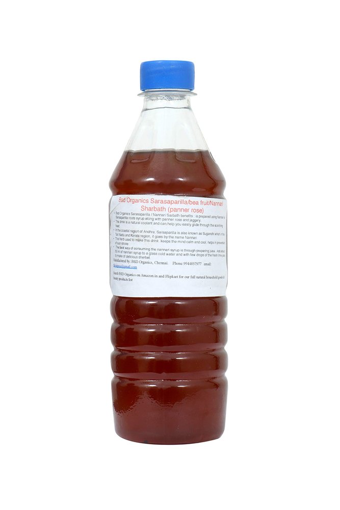 Bsd Organics Sarasaparilla/bea fruit/Nannari Sharbath (panner rose) -200 ml