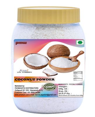 Pmw - Grade A Quality - New Jar Pack - Coconut Powder - Nariyal Burada - Desiccated Copra - Kopra - Coconut Powder for Cooking - 500 Grams