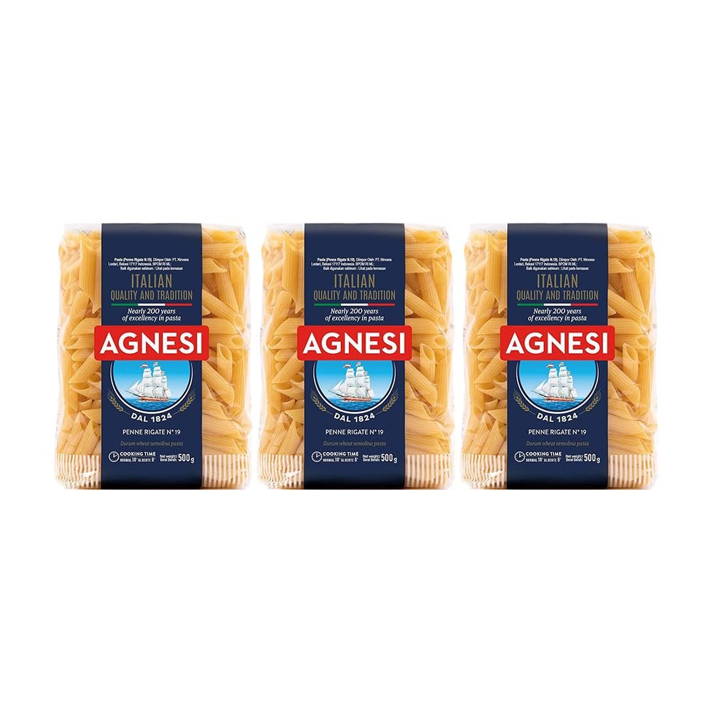 Agnesi Penne Pasta, 500g, Pack of 3, Product of Italy