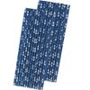 Anchor Nautical Themed Paper Straws - Navy Blue White - 50 Pack view 1