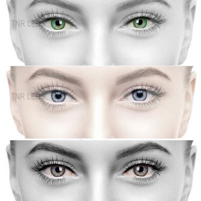 Gold Look 3 Pair (Green,Grey & Brown) 0 PowerGold Look Monthly Contact Lens 0 Dioptres 6 + Multi Plus Solution With Lens Storage Box
