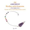Aatm Natural Amethyst Chakra Pendulum Stone of Healing with Chain for Reiki & Meditation Gift for Men Women