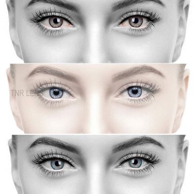 Gold Look 3 Pair (Brown,Grey & Sky Blue) 0 PowerGold Look Monthly Contact Lens 0 Dioptres 6 + Multi Plus Solution With Lens Storage Box