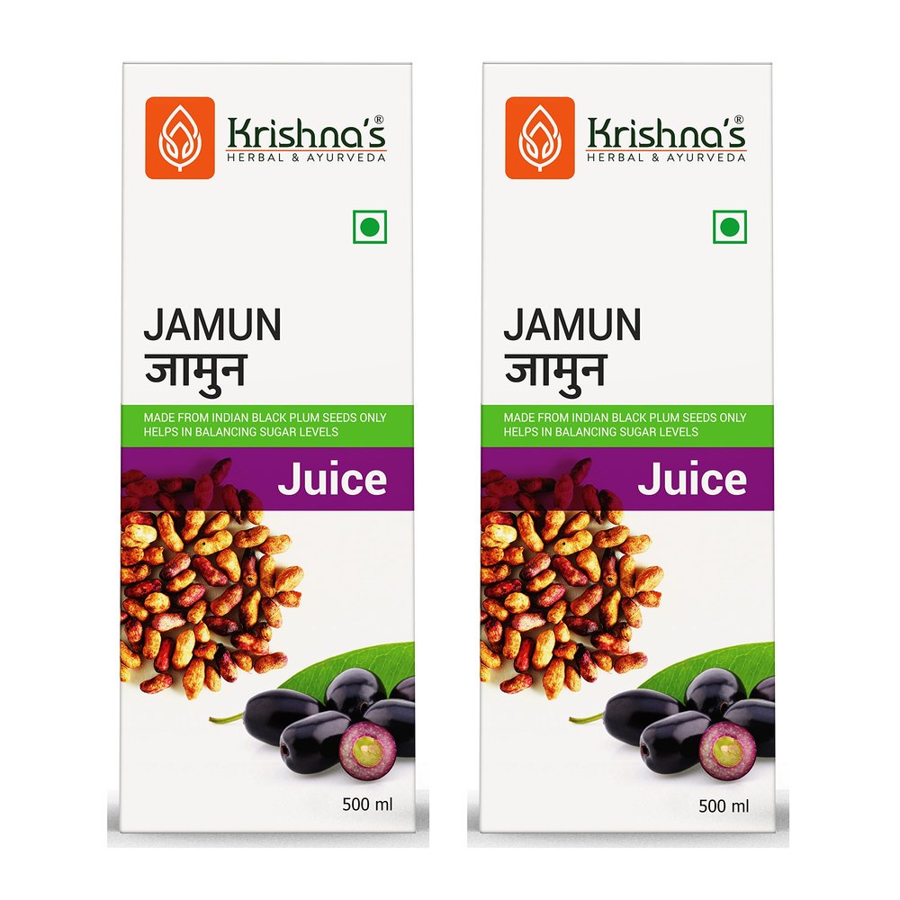 KRISHNA'S HERBAL & AYURVEDA Jamun Juice-500 Ml(Pack Of 2)|Ayurvedic Way To Manage Blood Sugar|Good For Metabolic&Digestive Health