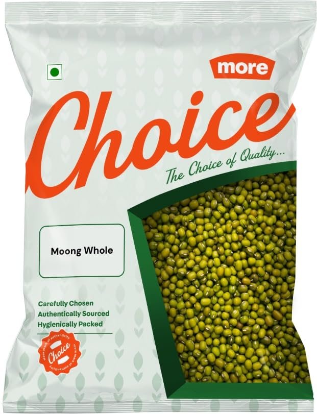 3 S Pulses -No Preservatives Whole Moong, 1Kg (Green)