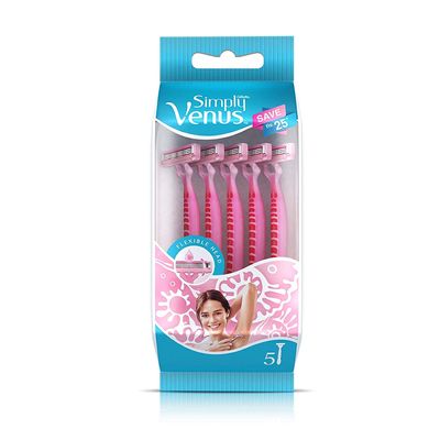Gillette Venus Women Razor - (Pack Of 5, Pink)
