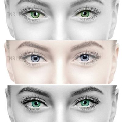 Gold Look 3 Pair (Green,Grey&Turquiose) 0 PowerGold Look Monthly Contact Lens 0 Dioptres 6 + Multi Plus Solution With Lens Storage Box