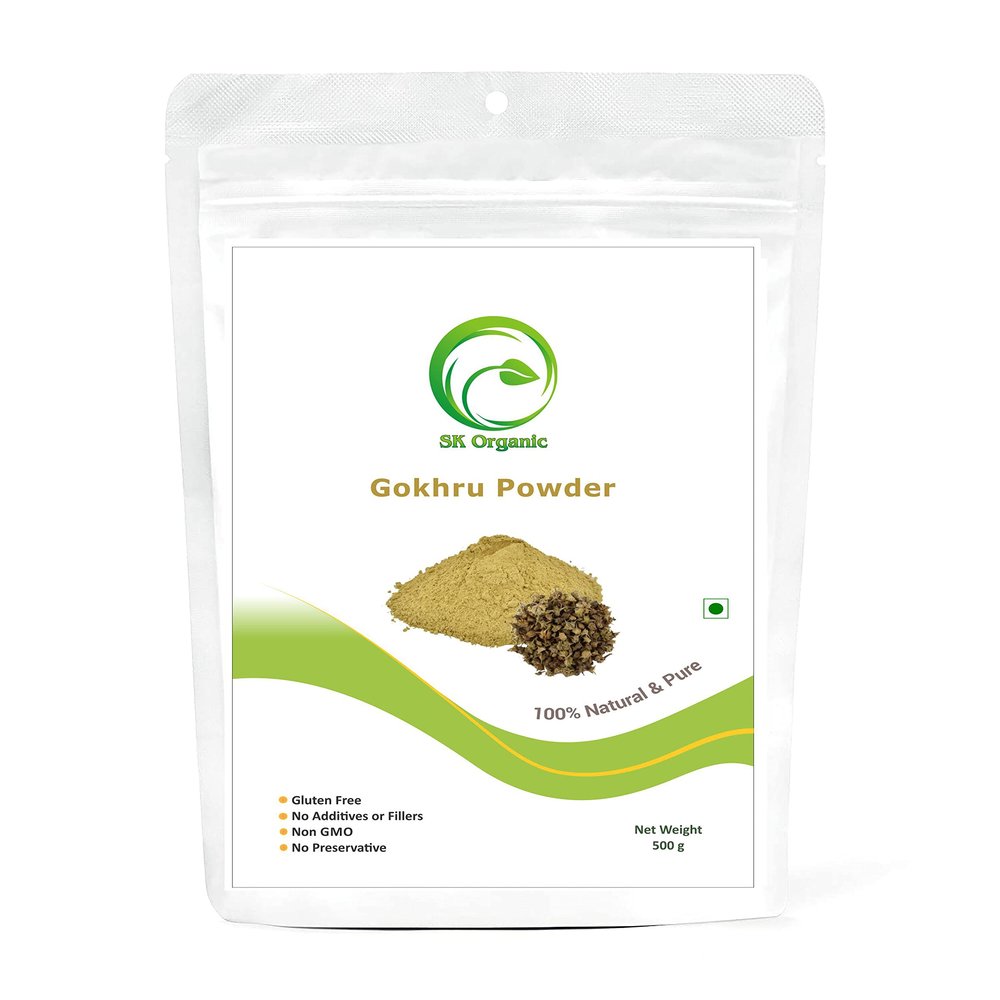 sk organic gokhru tribulus terrestris gokshura powder 500 gm for good health