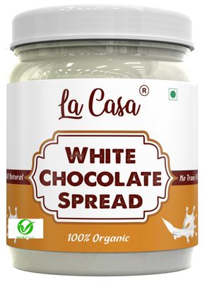 La Casa White Chocolate Spread | Vegetarian | All Natural Ganache | No Colors/Essence/Preservatives Used | 350g |