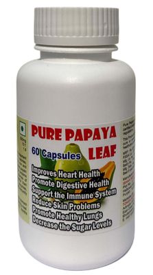 Tonga Herbs PURE PAPAYA LEAF CAPSULES - 60 CAPSULES (GET 1 BOTTLE PURE PAPAYA LEAF 50ML DROPS FREE)