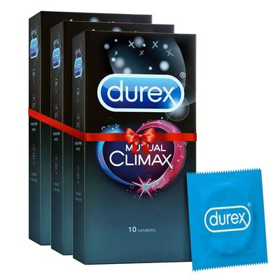 Durex Mutual Climax Condoms for Men | Dotted | - 10 Count (Pack of 3)