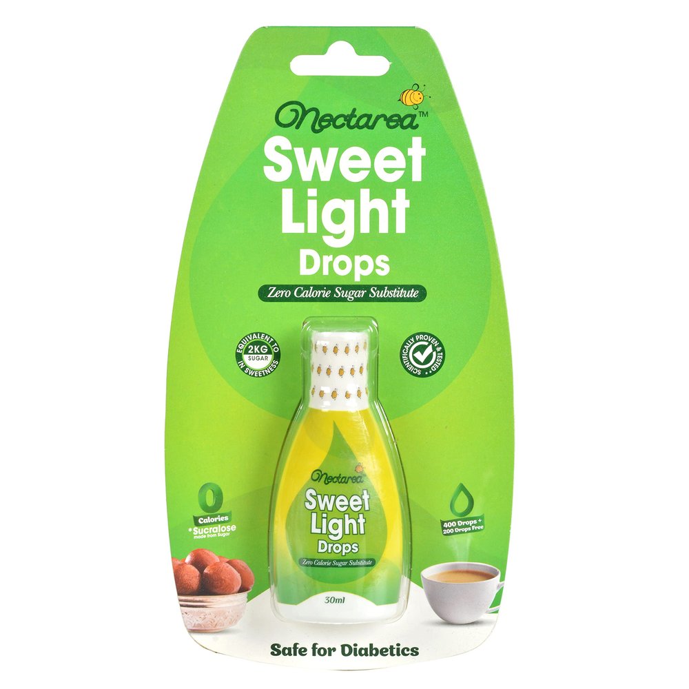 Nectarea Sweet Light Drops 270 ml Zero Calorie Sugar Free Liquid Sweetener - Pack of 9 (5400 Drops)
