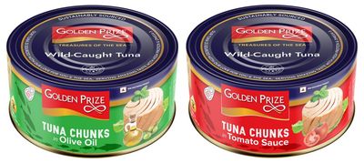 Golden Prize Combo - 1 x Tuna Chunk in Olive Oil and 1 x Tuna Chunk in Tomato Sauce (2 x 185gms Each)