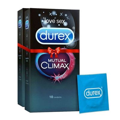Durex Mutual Climax Condoms for Men & Women | Dotted | - 10 Count (Pack of 2)