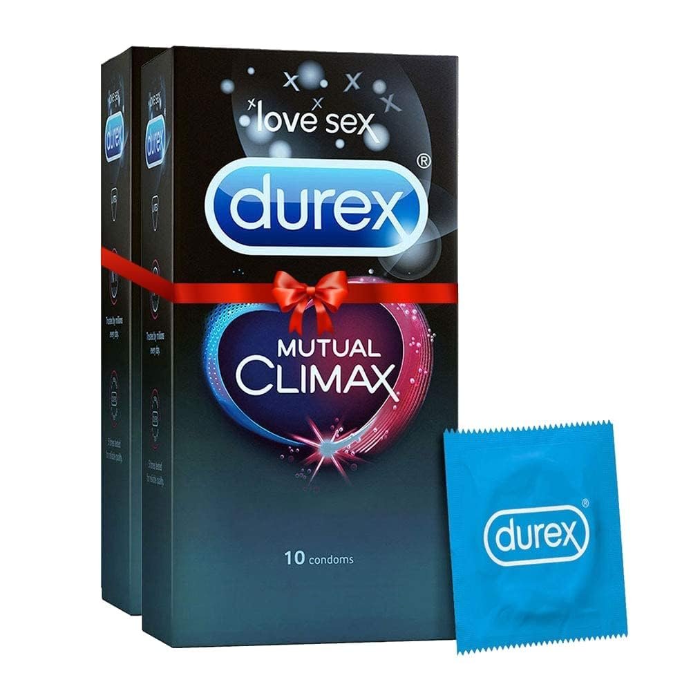 Durex Mutual Climax Condoms for Men & Women | Dotted | - 10 Count (Pack of 2)