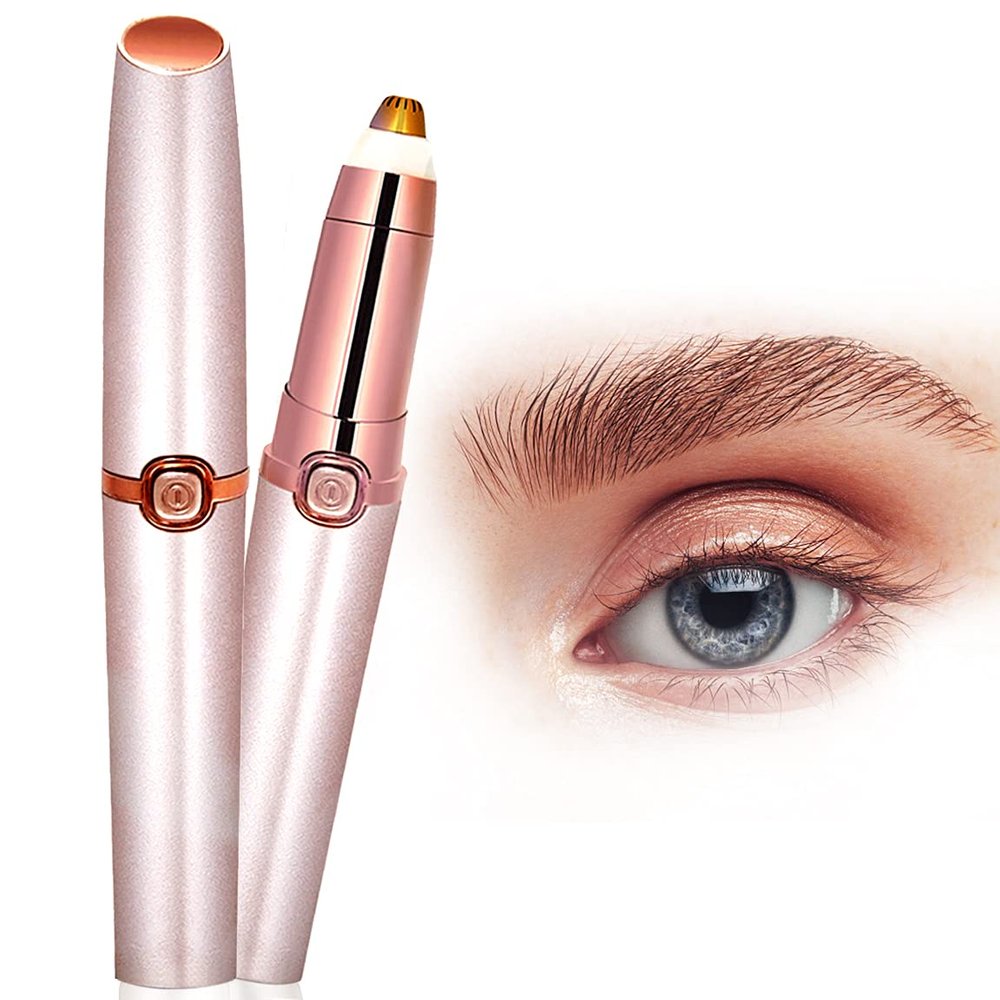 Eyebrow Trimmer for Women Eyebrow Hair Remover Electric Painless Ficial Hair Remover(Battery NOT Included) (Rose Gold)