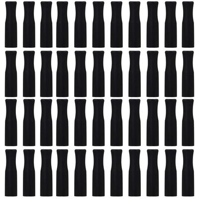 Accmor 44 Pcs Reusable Straws Tips, Black Silicone Straw Tip Covers Only Fits 1/4 Inch Wide(6MM Out diameter) Stainless Steel Straws