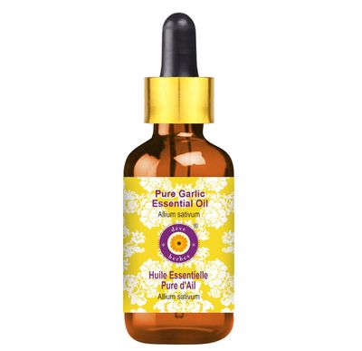 Deve Herbes Garlic Essential Oil (Allium sativum) with Glass Dropper Pure | Non-Sticky | Non-greasy | Lightweight | Men & Women | All Skin Types | Steam Distilled 30ml