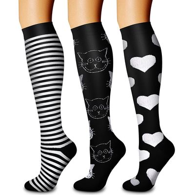 CHARMKING Compression Socks (3 Pairs) 15-20 mmHg is Best Athletic & Medical for Men & Women, Running, Flight, Travel, Nurses, Edema - Boost Performance, Blood Circulation & Recovery (S/M, Assorted 30)