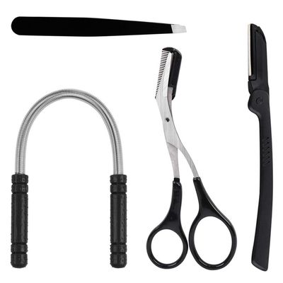 Kapmore Hair Removal Spring, Threading Hair Removal Removes Hair On The Upper Lip, Chin, Cheeks And Sideburns Including Facial Hair Epilator With Beauty Tweezers, Eyebrow Shaping Razor(Pink) (Black)