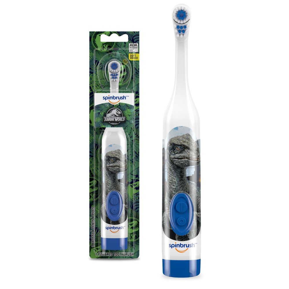 Jurassic World Kids Spinbrush Electric Battery Toothbrush, Soft, 1 ct