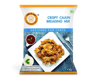 FOOD SERVICE INDIA india Chef's Art Crispy Cajun Breading Mix - 1 Kg|Spicy & Crunchy Coating for Fried Chicken,Fish,Paneer & Vegetables|Restaurant-Style Cajun Seasoning Coating Mix|No MSG,Vegetarian