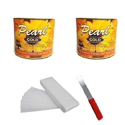 PMPEARL Cold Wax 600gm(2 Pcs) + 60 Pcs Waxing Stripes+ 1 Waxing Spatula
