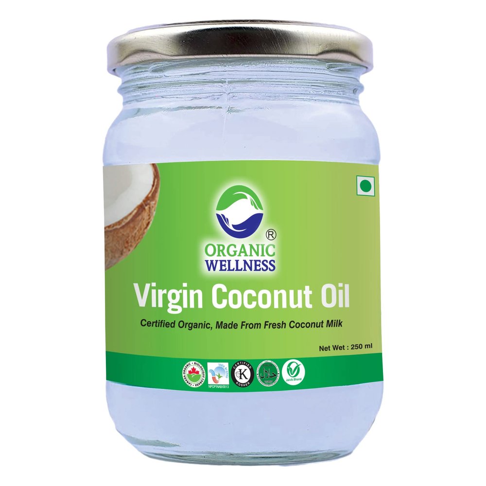 Organic Wellness Virgin Coconut Oil 250ml Bottle I Pure for Baby Massage I Coconut Oil for Hair and Skin I Paraben and Sulphate Free
