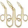 3 Packs Eyebrow Tweezers, Scissors Shaped Eyebrow Straight Tip Tweezers Clip, Flat Tip Tweezers Hair Plucker, Straight Tip Hairgripping Eyebrow (Gold Plated) view 1