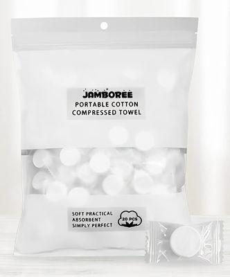 Jamboree 20 Pcs Coin Tissues | Compressed Towels | Camping Wipes | Toilet Paper Tablets | 20 Bulk Pack | For Home, Beauty and Outdoors | Tablet Tissue| Softer & Odor Free