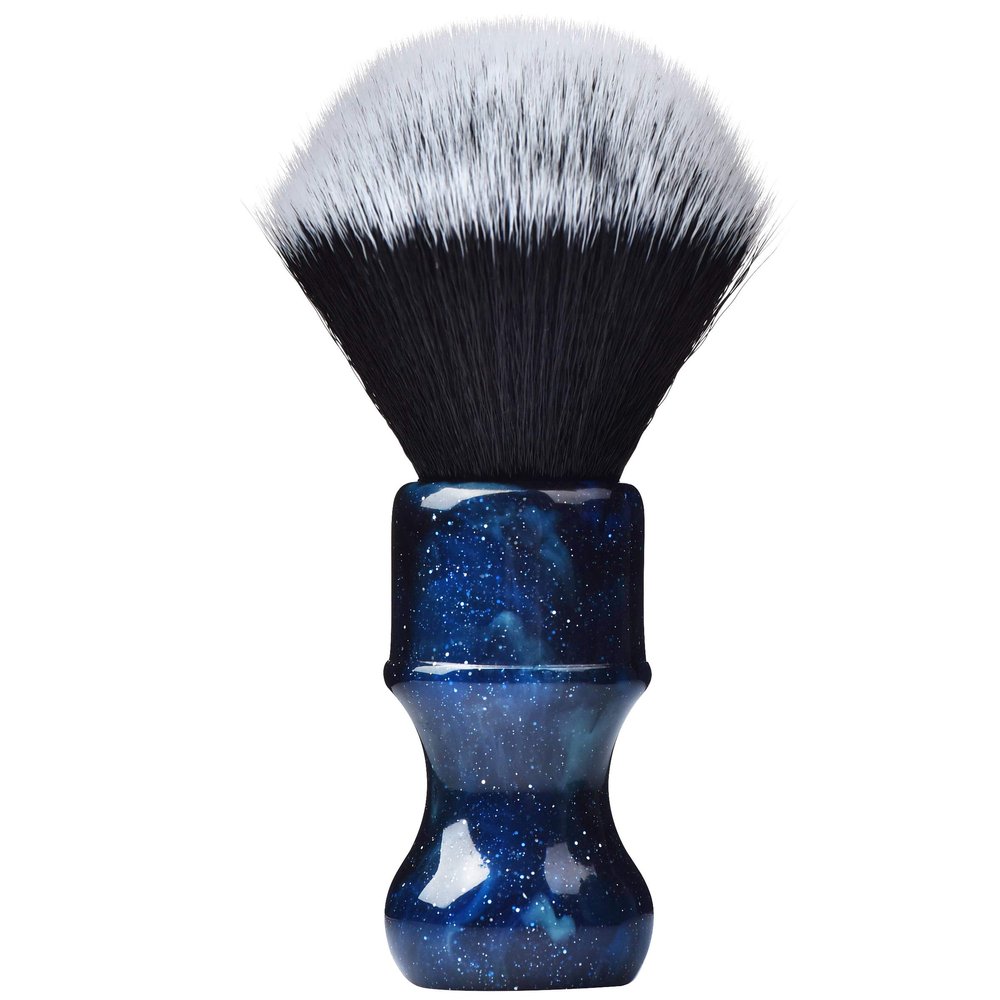 Je&Co Luxury Synthetic Shaving Brush With Aesthetic Resin Handle, 24mm Extra Dense Knot (Blue)
