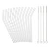 Reusable Clear Silicone Straws for Toddlers & Kids - 12 pcs Flexible Short Drink 6.7" Straws for 6-12 oz Yeti/Rtic/Ozark Tumblers & 4 Cleaning Brushes - BPA Free, Eco-Friendly,no Rubber Tast view 1