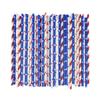 ALINK American Flag Red Blue White Paper Straws, 100 Biodegradable Straws for Memorial Day /4th of July, Super Bowl, Patriotic Party, Americana Themed Party Celebration and Holiday: Blue Red view 2
