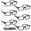 6 Pack Reading Glasses by BOOST EYEWEAR, Traditional Black Frames, for Men and Women, with Comfort Spring Loaded Hinges, Black, 6 Pairs (+2.50) view 1