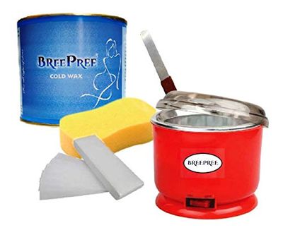 BREEPREE Waxing Kit Combo Wax Machine (Wax Heater + Cold Wax (600 gm) + Wax Strips (30) + Wax Spatula)