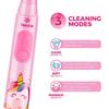 Vekkia Unicorn Jada Sonic Rechargeable Kids Electric Toothbrush, 3 Modes With Memory, Fun & Easy Cleaning, 31000 Strokes, Ipx7 Waterproof, 2-Min Timer For Age 3+, 4 Soft Bristles, 1 Piece,Pink view 3