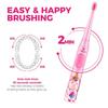 Vekkia Unicorn Jada Sonic Rechargeable Kids Electric Toothbrush, 3 Modes With Memory, Fun & Easy Cleaning, 31000 Strokes, Ipx7 Waterproof, 2-Min Timer For Age 3+, 4 Soft Bristles, 1 Piece,Pink view 4