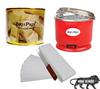 BREEPREE Waxing Automatic Wax Heater Device, Full Body Wax (600 g) Tin Can, Non-Woven Waxing Strips (30 Strips), Wax Applicator Knife Waxing Kit (White Chocolate) view 1