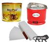 BREEPREE Waxing Automatic Wax Heater Device, Full Body Wax (600 g) Tin Can, Non-Woven Waxing Strips (30 Strips), Wax Applicator Knife Waxing Kit (Gold) view 1