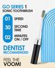 Voom Sonic Go 1 Series Travel Electric Toothbrush | Battery Operated Toothbrush for Adults & Kids, Dentist Recommended, Portable w/ 2 Minute Timer (Black) view 3