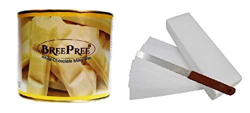 BREEPREE White Chocolate Wax (600 gm) with 30 Waxing Strips and Knife