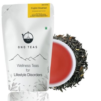 Ono Teas English Breakfast (50 Grams | 25 Cups) with Assam Tea, CTC Tea | Known to help with Digestion, Improving Eye Sight, Mental Health, Strengthening Bones (50gmX1=50gm)