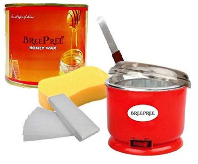 BREEPREE Waxing Kit/Kit Combo Includes (Automatic Heater +Honey Strips + Spatula+ Sponge)