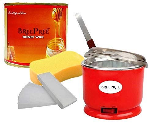 BREEPREE Waxing Kit/Kit Combo Includes (Automatic Heater +Honey Strips + Spatula+ Sponge)