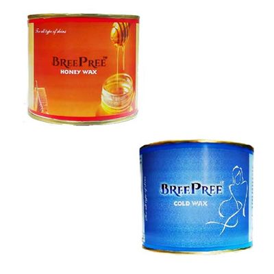 BREEPREE Cold Wax 600gm + Honey Wax 600gm Wax for Hair Remover