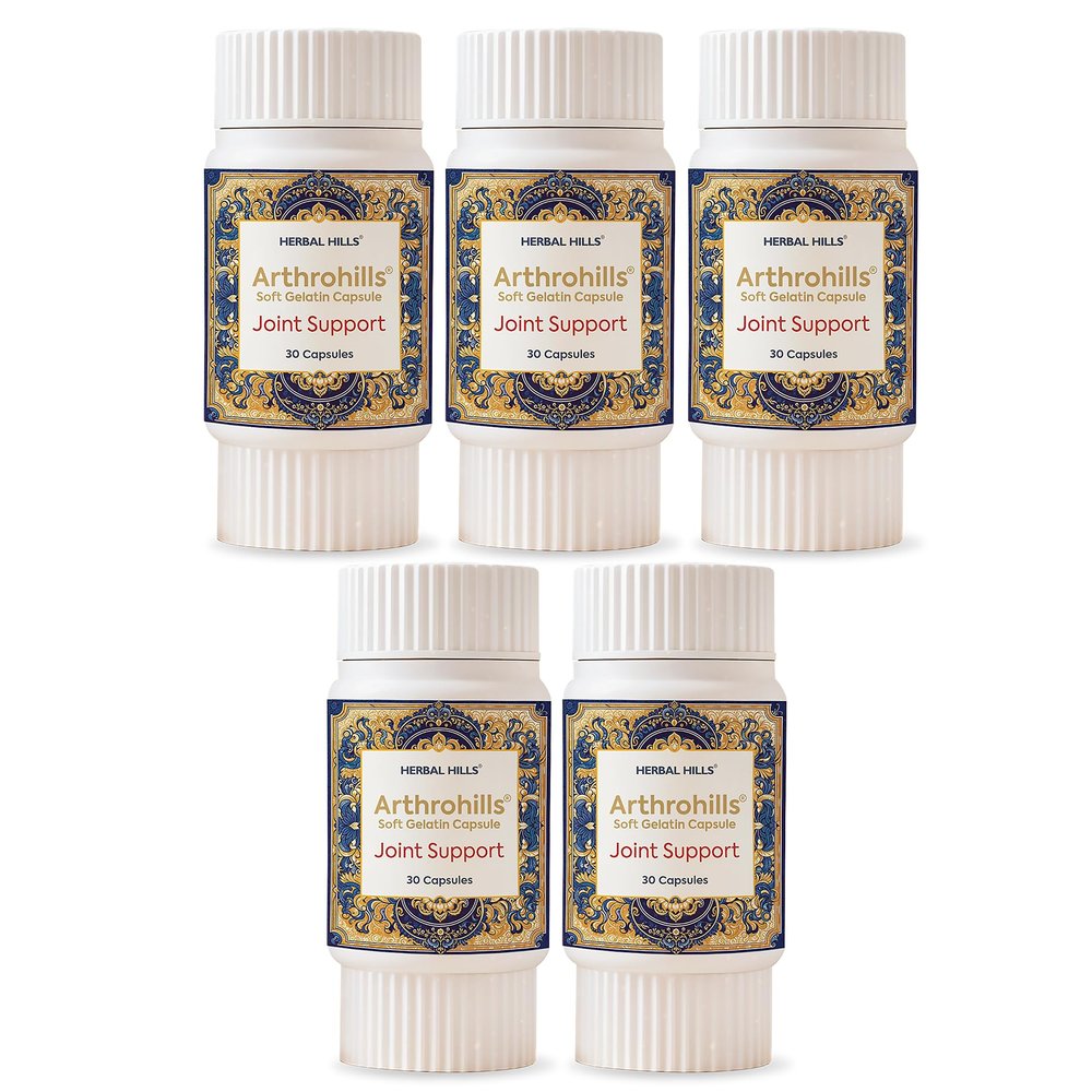 Arthrohills Ayurvedic Capsules for Joint, Knee, Back & Shoulder Pain - Supports Strength & Mobility - 30 Capsule (Pack of 5)