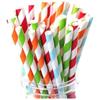 APSAMBR -100 Pack Biodegradable Paper Straws - Different Colors Rainbow Stripe/Polka Dots Paper Drinking Straws - Bulk Paper Straws for Juices, Shakes, Smoothies, Party Supplies Decorations (6mm &8inc) view 1