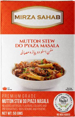 Mirza Sahab Mutton Stew Do Pyaaza Masala | Easy & Ready to Cook Exotic Spice Blend | Delicous, Flavourful & Aromatic Mutton Stew Masala (Pack of 6 x 50g Boxes)